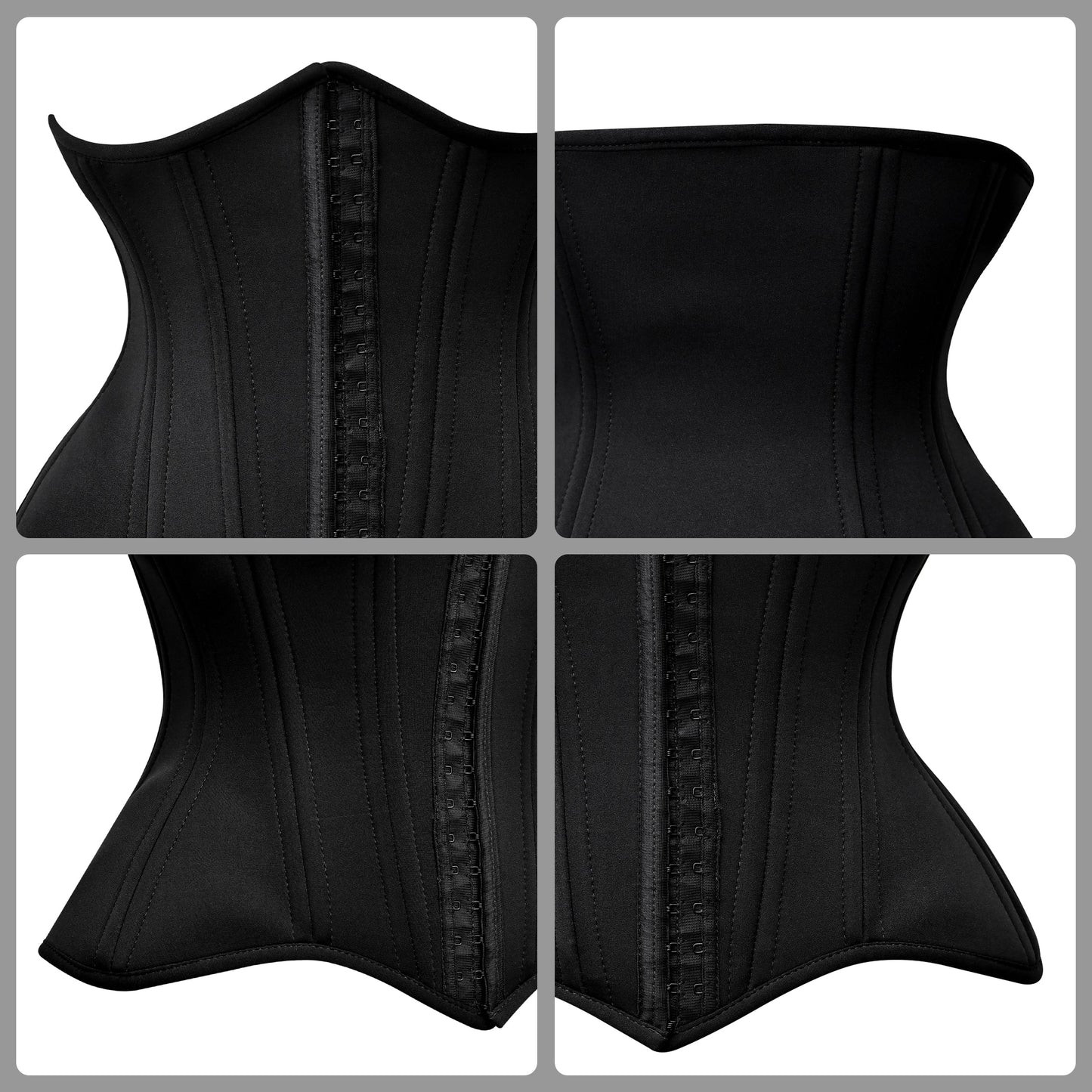 Handmade Black Spandex Underbust Waist Trainer Faja