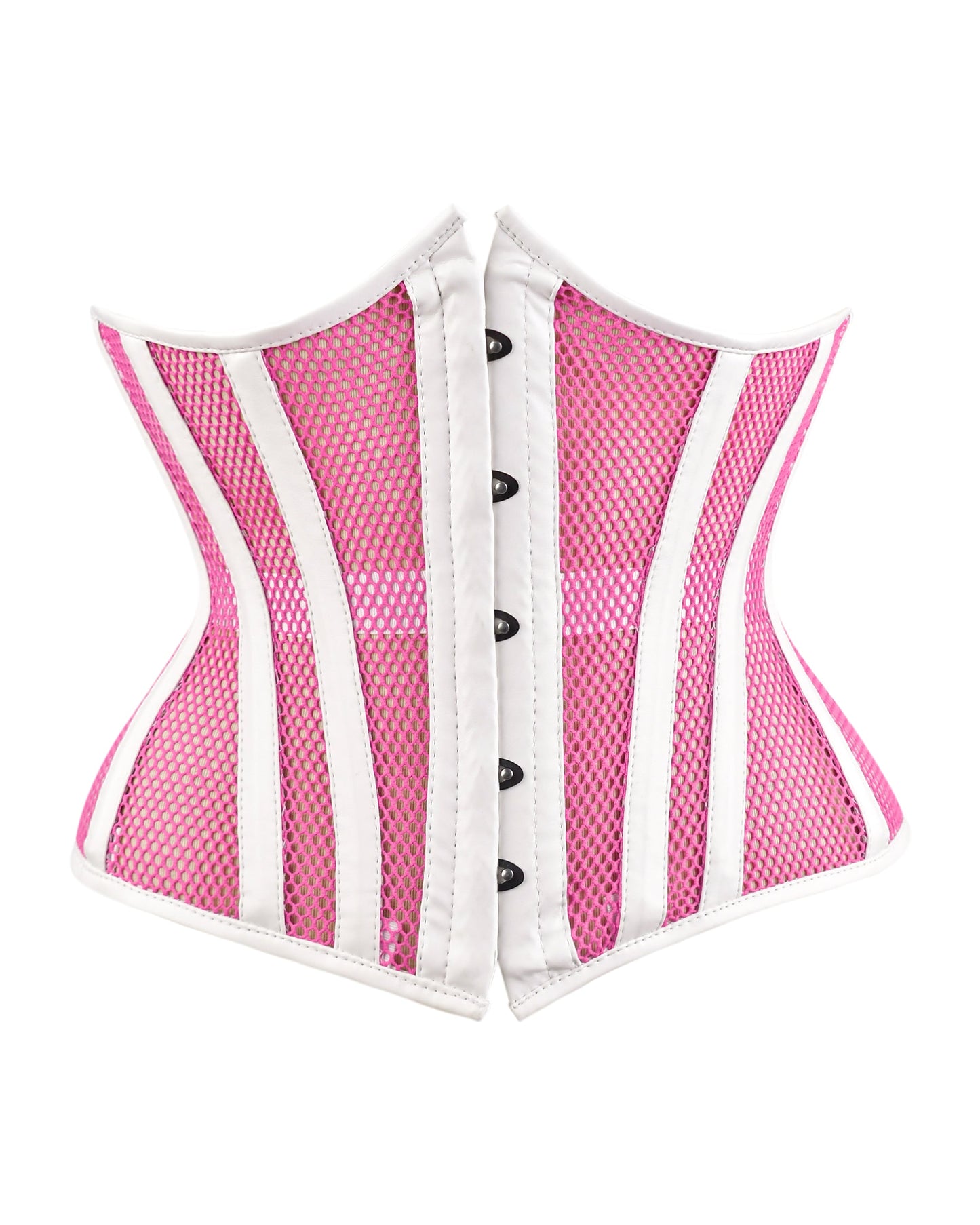 Orange Sheer Medieval Steel-Boned Lace-Up Underbust Corset