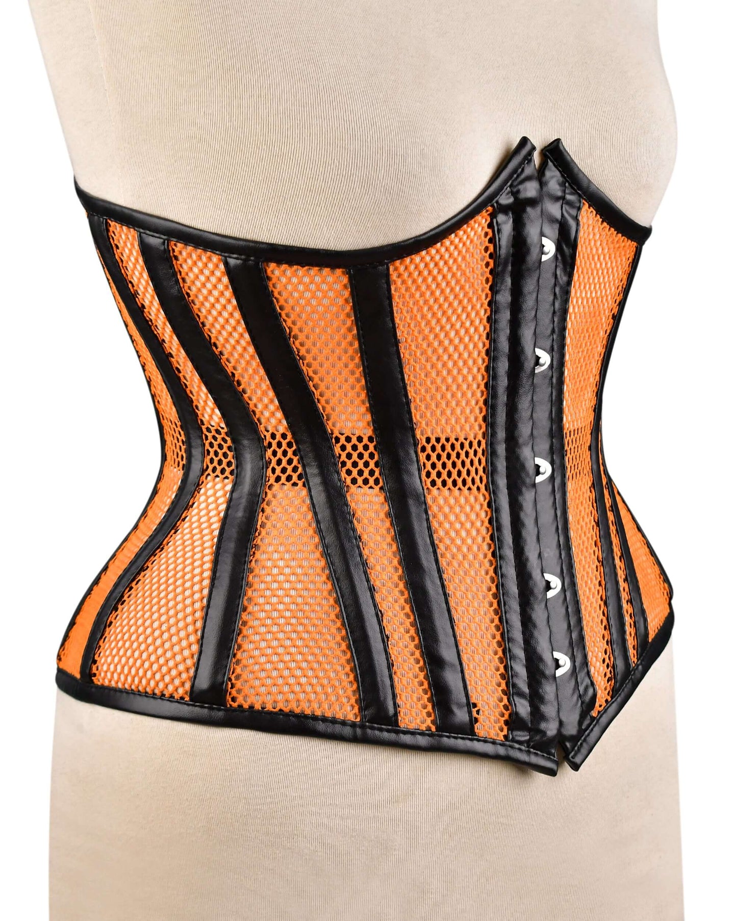 Pink Sheer Medieval Steel-Boned Lace-Up Underbust Corset