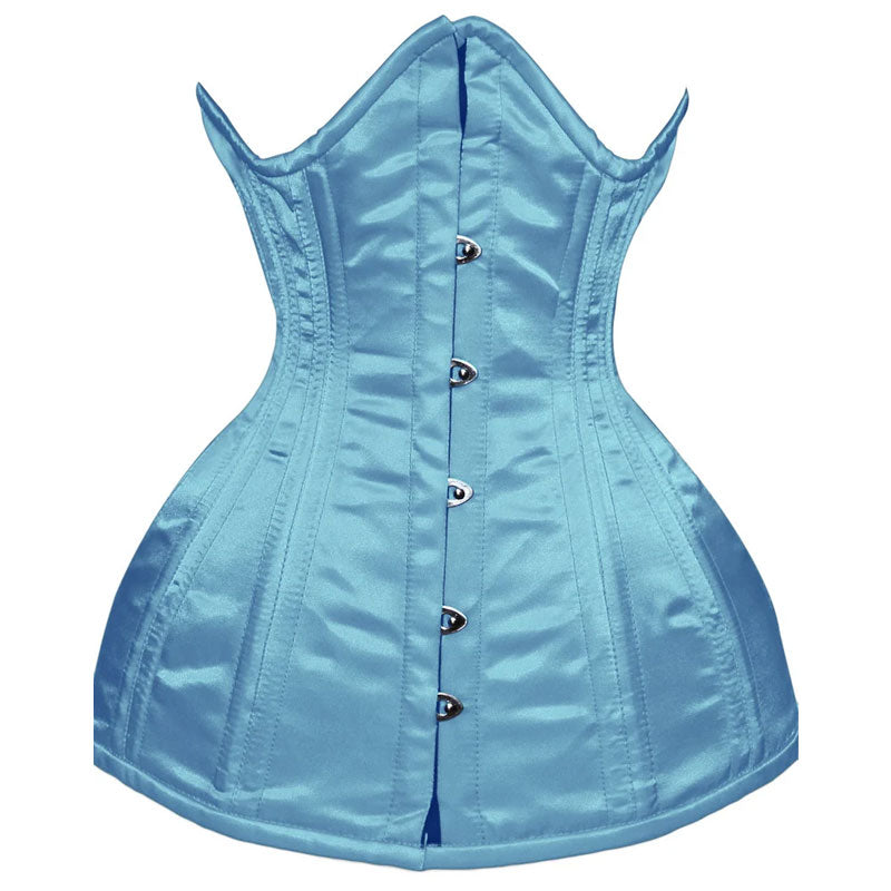 Green Satin Underbust Steel Boned Lace-up Corset - Size XS to 6XL