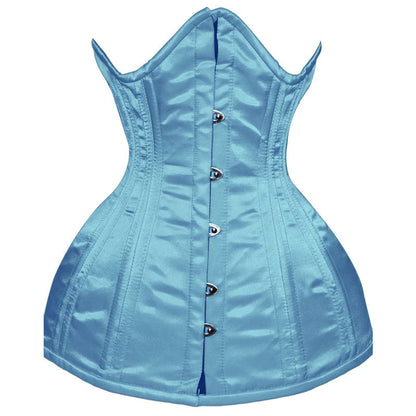 Green Satin Underbust Steel Boned Lace-up Corset - Size XS to 6XL