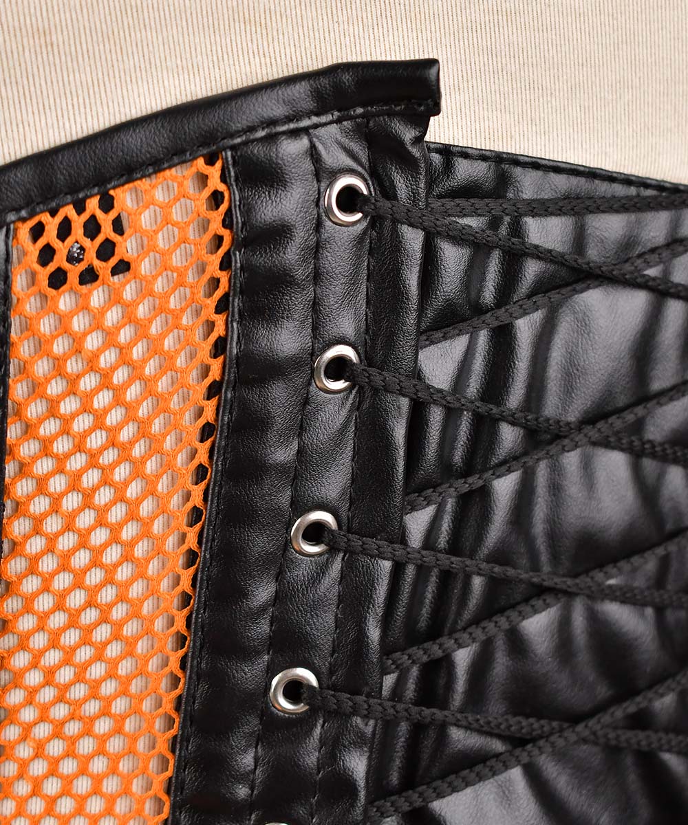 Yellow Sheer Medieval Steel-Boned Lace-Up Underbust Corset