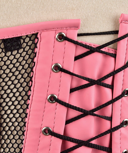 Black Fishnet Medieval Underbust Corset - Waist Shaper