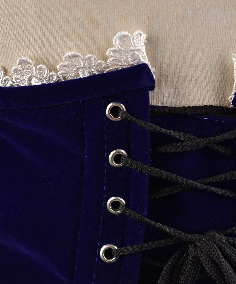 Steel Boned Womens Velvet Corset ?? Waist Cincher