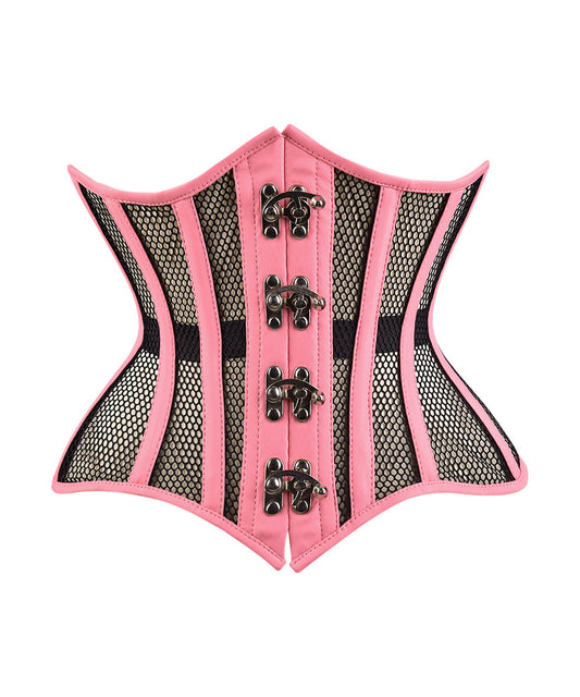 Black Fishnet Medieval Underbust Corset - Waist Shaper