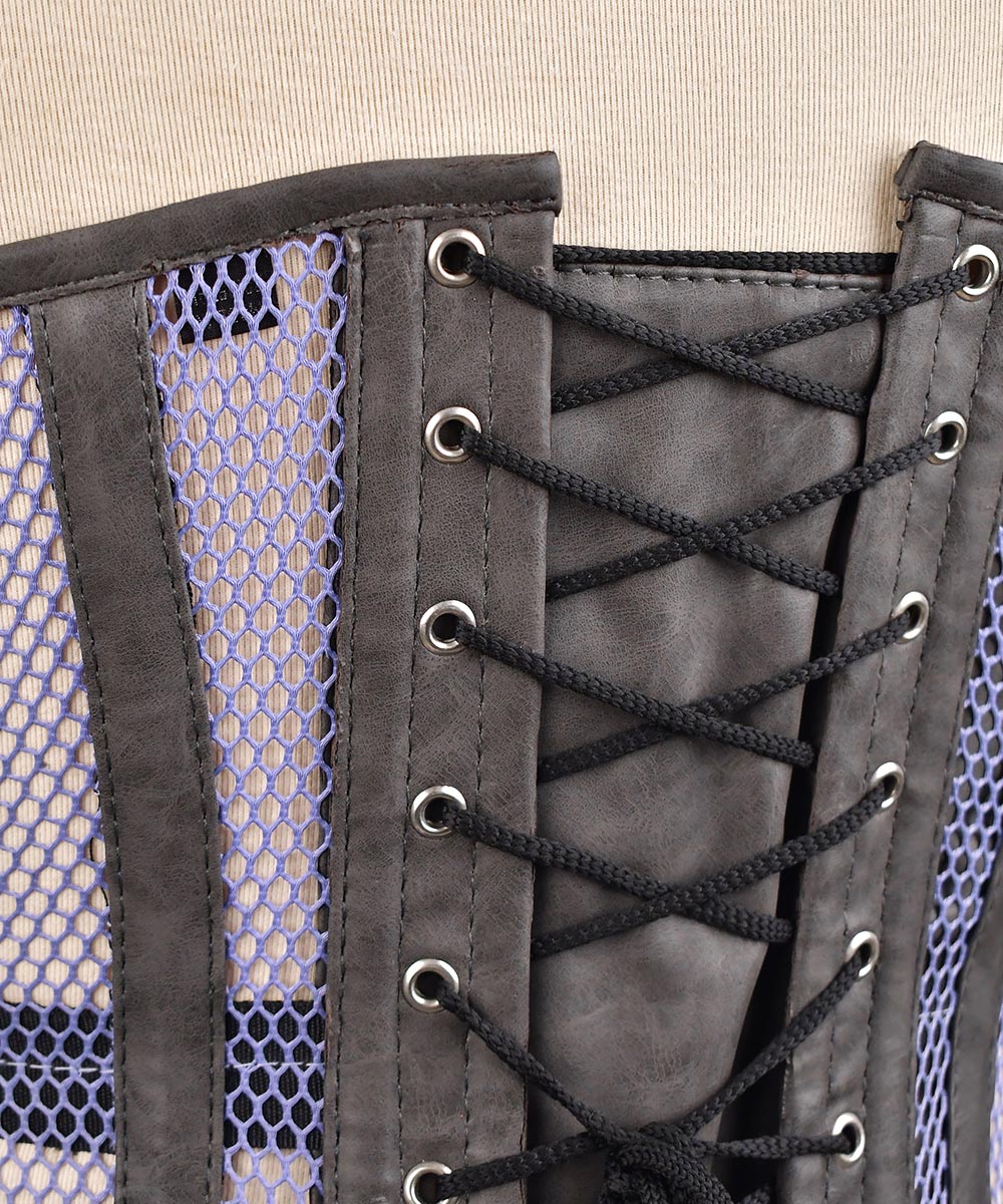 Cream Fishnet Medieval Underbust Corset - Waist Shaper