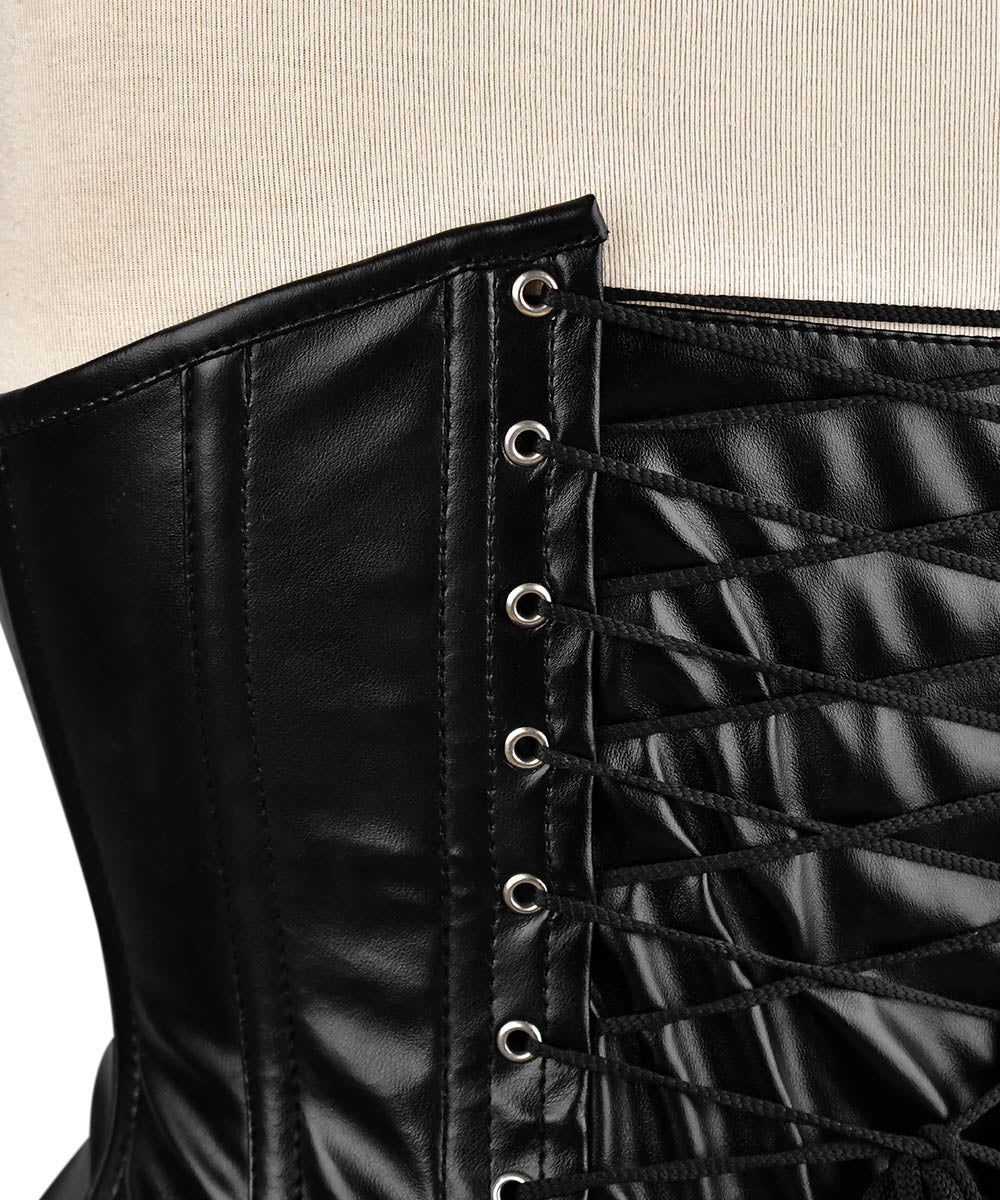 Black Faux  Overbust Corset - Shapewear