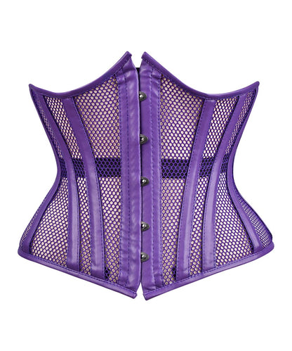 Yellow Sheer Medieval Steel-Boned Lace-Up Underbust Corset