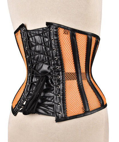 Yellow Sheer Medieval Steel-Boned Lace-Up Underbust Corset