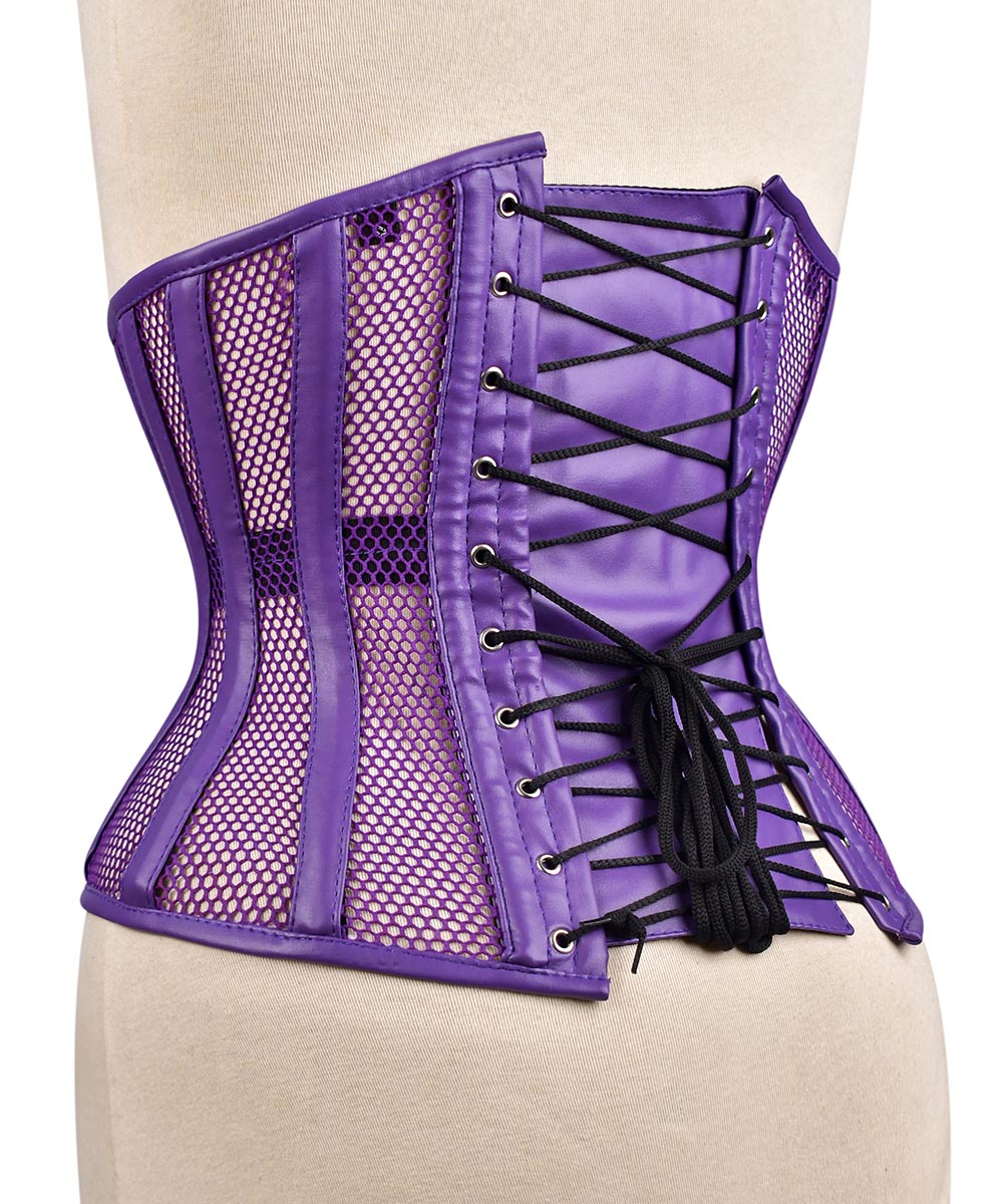 Yellow Sheer Medieval Steel-Boned Lace-Up Underbust Corset