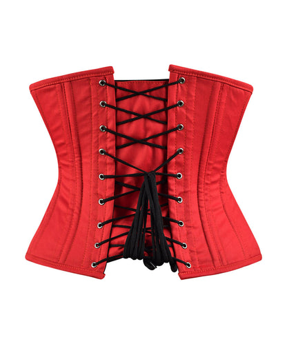 Black Steel Boned Cotton Underbust Corset