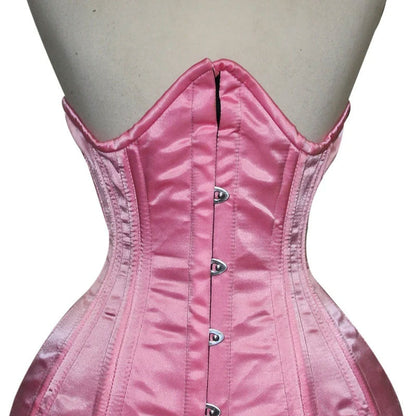 Green Satin Underbust Steel Boned Lace-up Corset - Size XS to 6XL