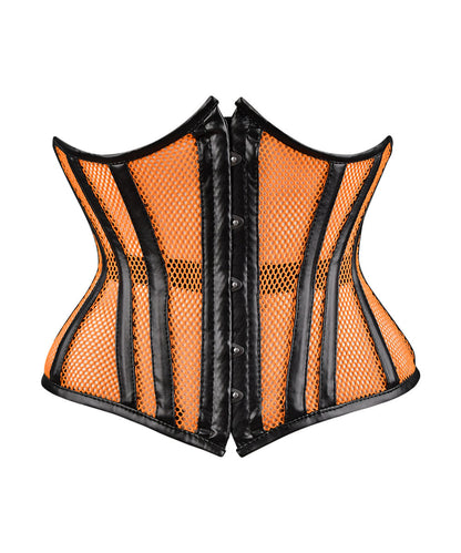 Yellow Sheer Medieval Steel-Boned Lace-Up Underbust Corset