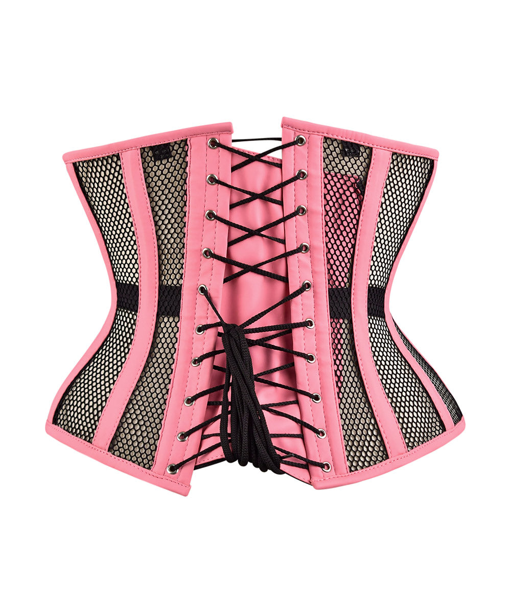 Black Fishnet Medieval Underbust Corset - Waist Shaper