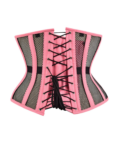Black Fishnet Medieval Underbust Corset - Waist Shaper