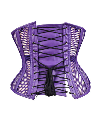 Yellow Sheer Medieval Steel-Boned Lace-Up Underbust Corset