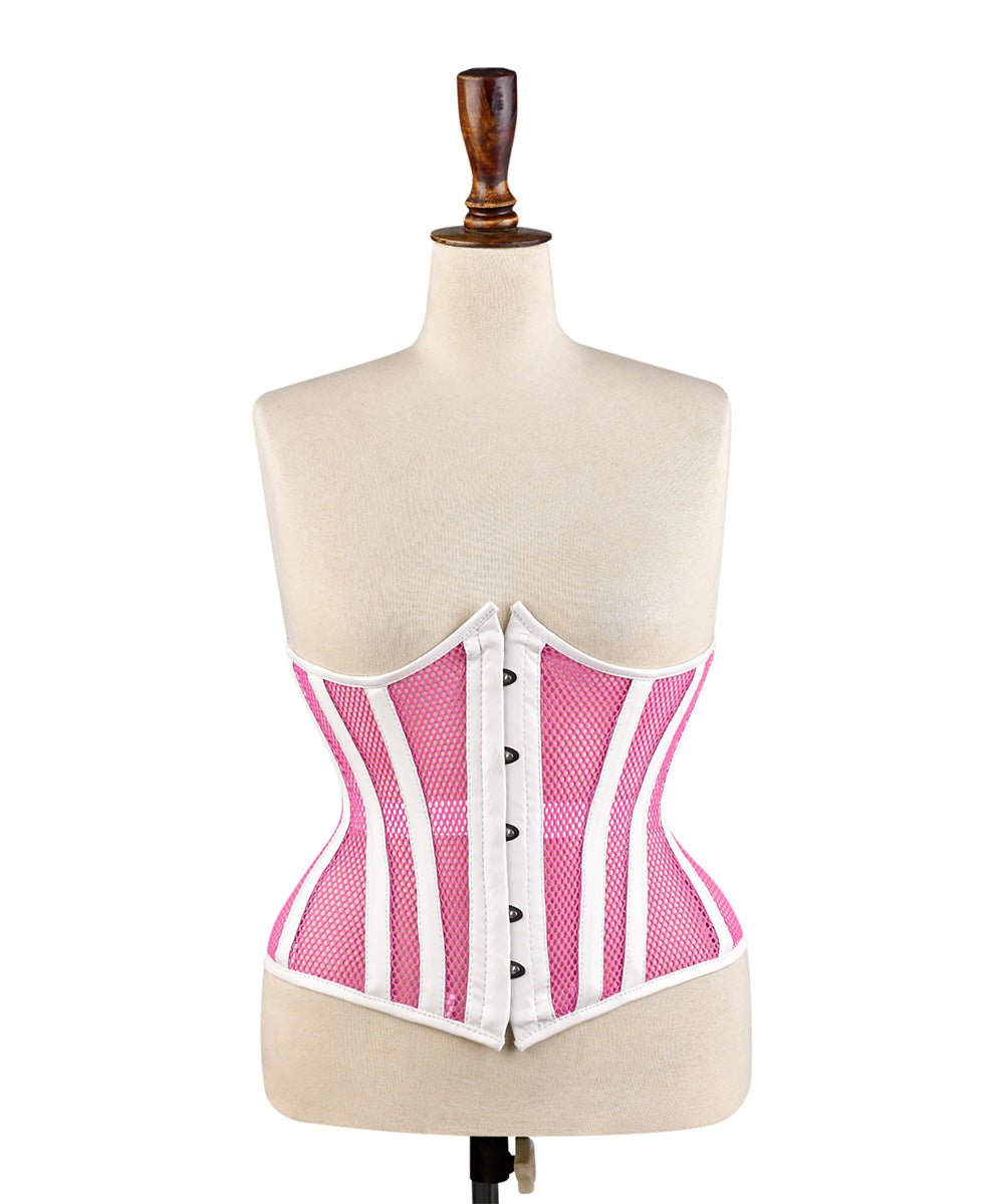 Yellow Sheer Medieval Steel-Boned Lace-Up Underbust Corset