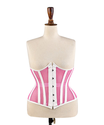 Yellow Sheer Medieval Steel-Boned Lace-Up Underbust Corset