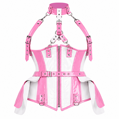 Bubblegum Rebel Pink & White Corset Dress