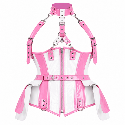 Bubblegum Rebel Pink & White Corset Dress
