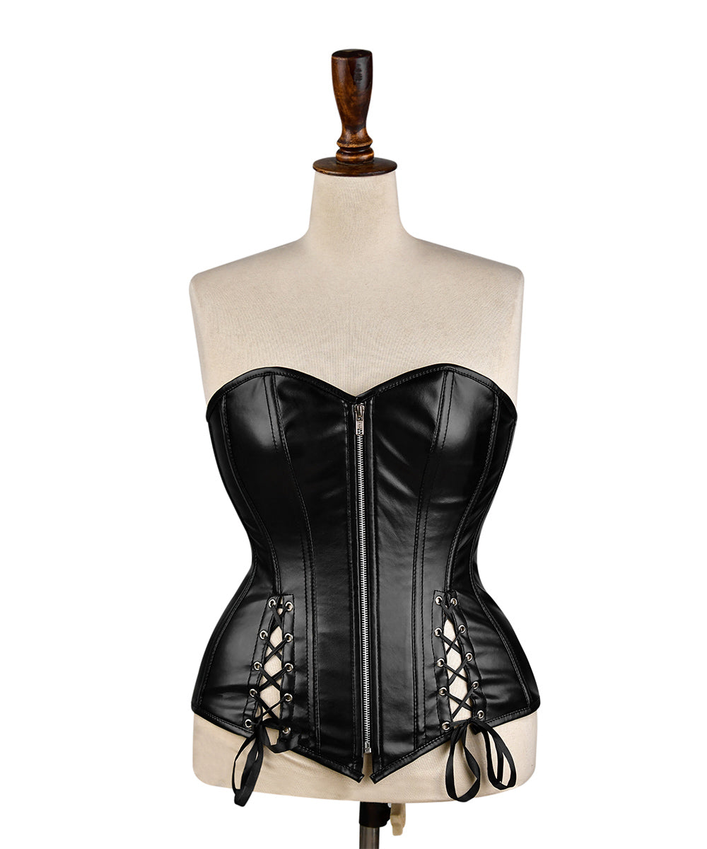 Black Faux  Overbust Corset - Shapewear
