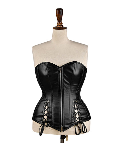 Black Faux  Overbust Corset - Shapewear