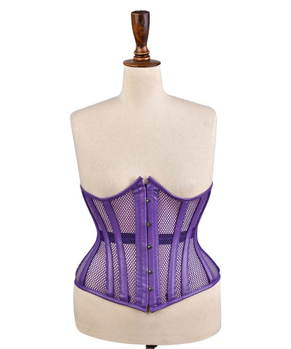 Yellow Sheer Medieval Steel-Boned Lace-Up Underbust Corset