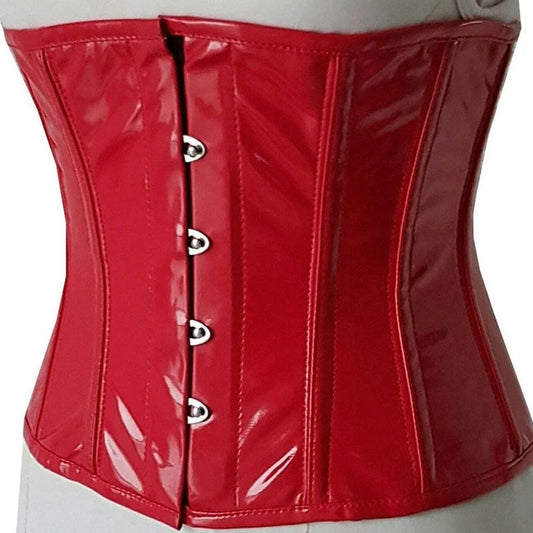 Red Patent Underbust Steel Boned Waist Trainer Corset