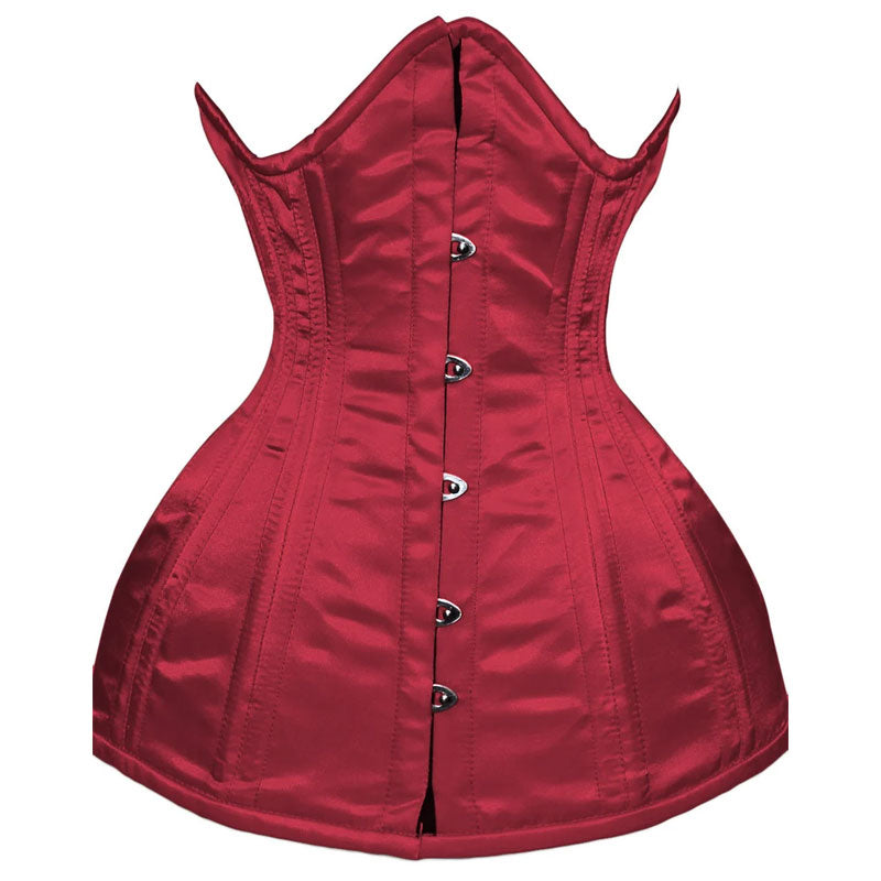 Green Satin Underbust Steel Boned Lace-up Corset - Size XS to 6XL