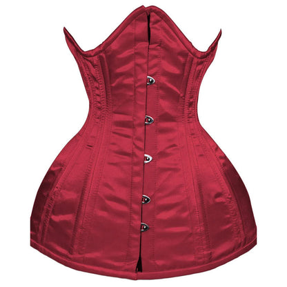 Green Satin Underbust Steel Boned Lace-up Corset - Size XS to 6XL