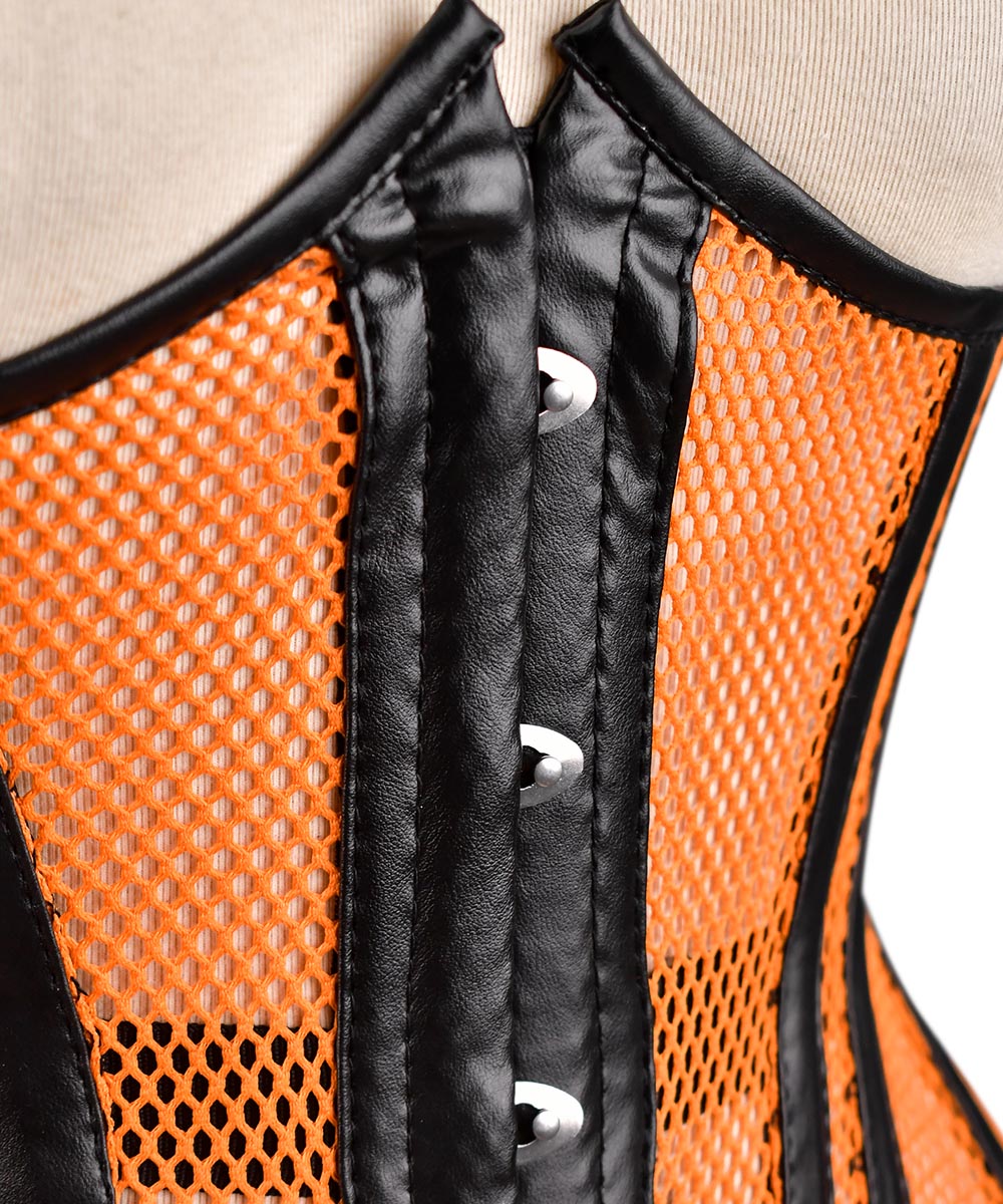 Yellow Sheer Medieval Steel-Boned Lace-Up Underbust Corset