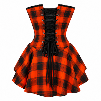 Pumpkin Plaid Corset Dress – Halloween Edition