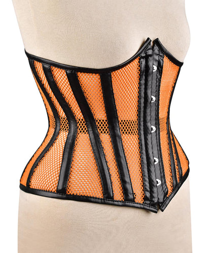Yellow Sheer Medieval Steel-Boned Lace-Up Underbust Corset