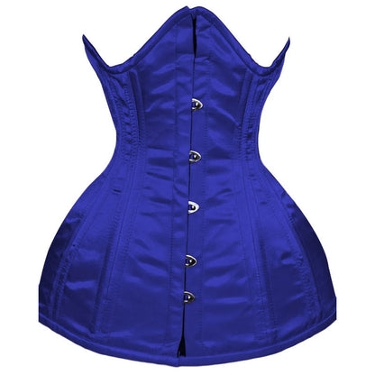 Green Satin Underbust Steel Boned Lace-up Corset - Size XS to 6XL