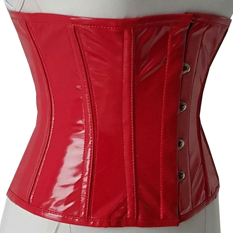 Red Patent Underbust Steel Boned Waist Trainer Corset