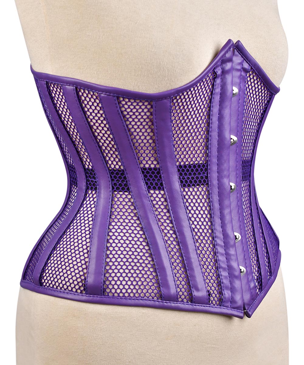Yellow Sheer Medieval Steel-Boned Lace-Up Underbust Corset
