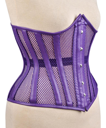 Yellow Sheer Medieval Steel-Boned Lace-Up Underbust Corset