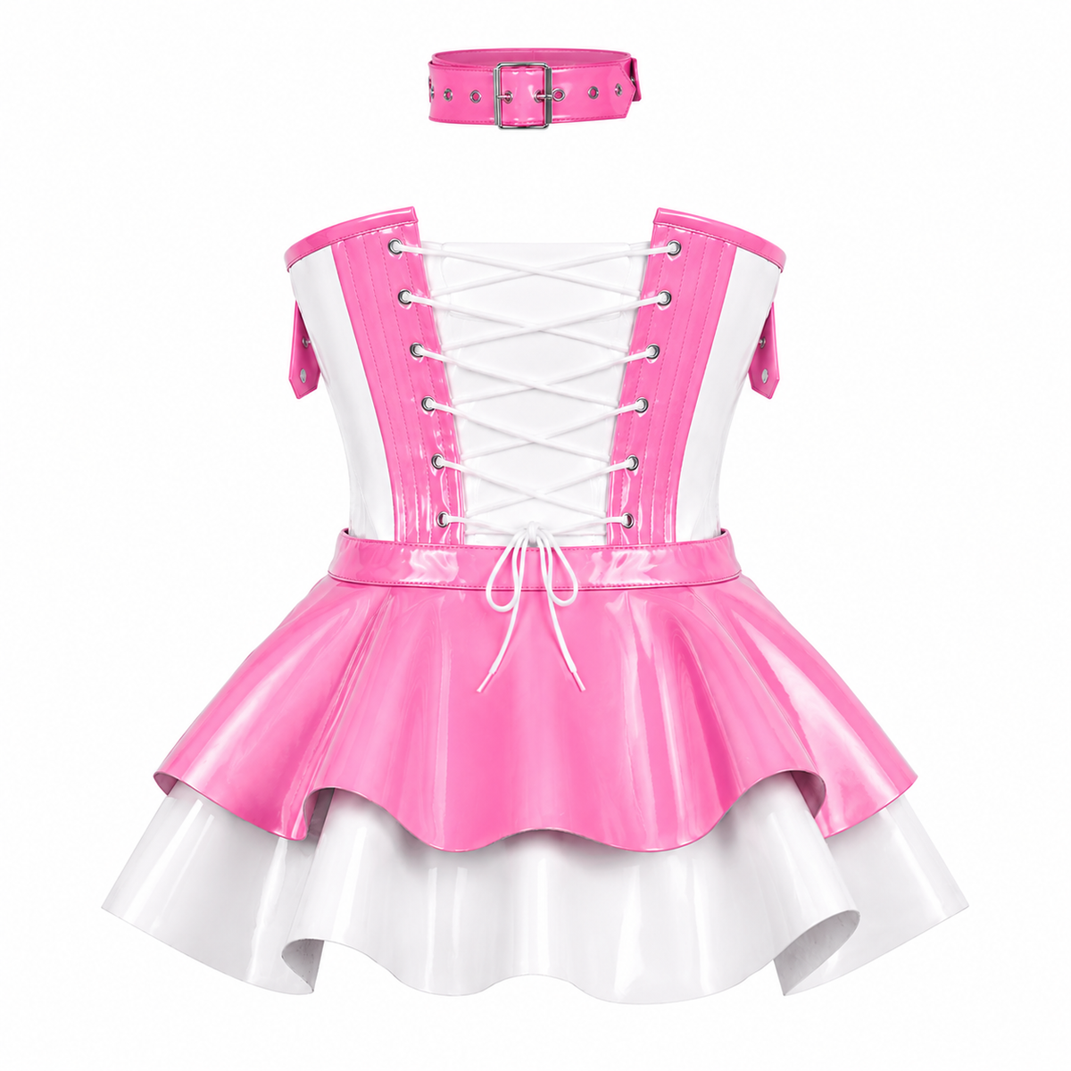 Bubblegum Rebel Pink & White Corset Dress