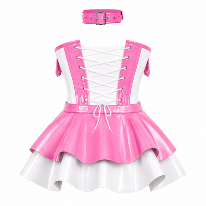 Bubblegum Rebel Pink & White Corset Dress