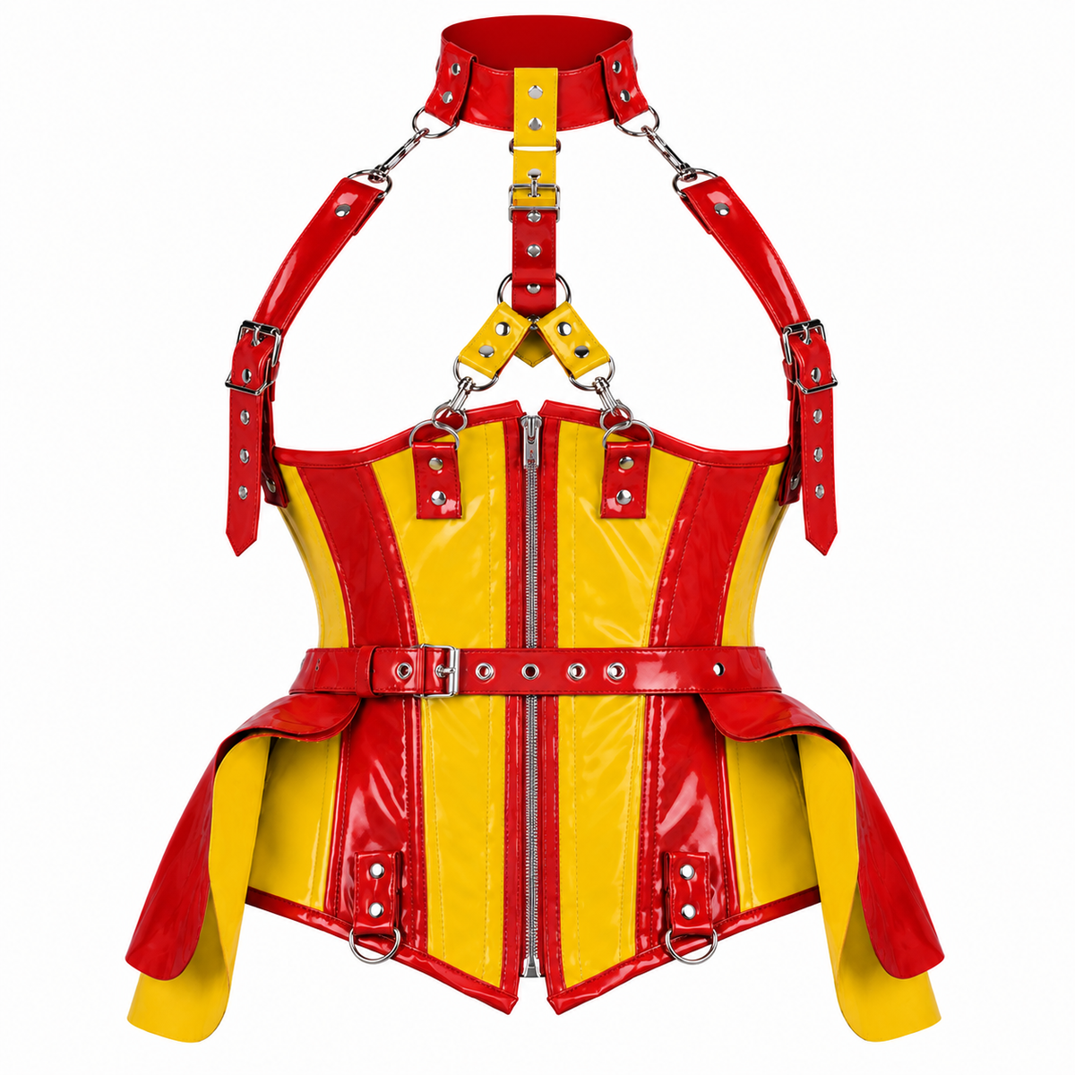 Carnival Rebel Red & Yellow Underbust Corset Harness
