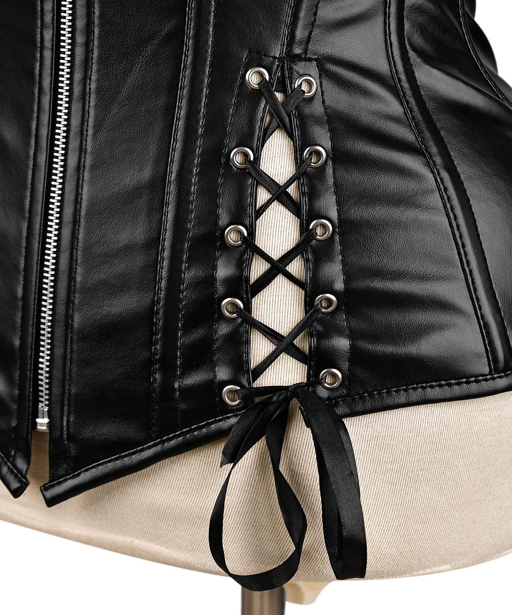 Black Faux  Overbust Corset - Shapewear
