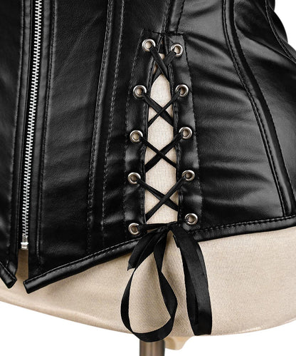 Black Faux  Overbust Corset - Shapewear