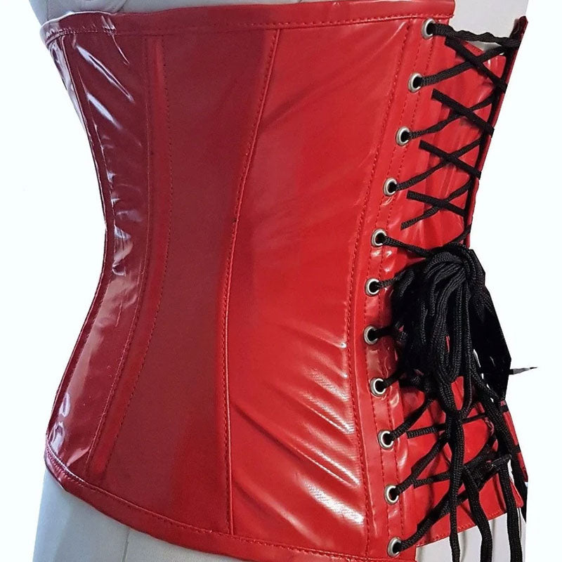 Red Patent Underbust Steel Boned Waist Trainer Corset