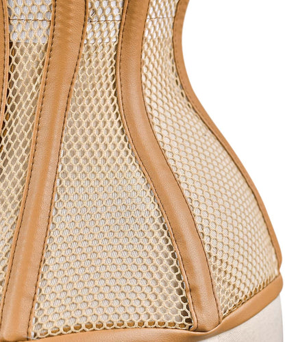 Beige Women Medieval Overbust Corset