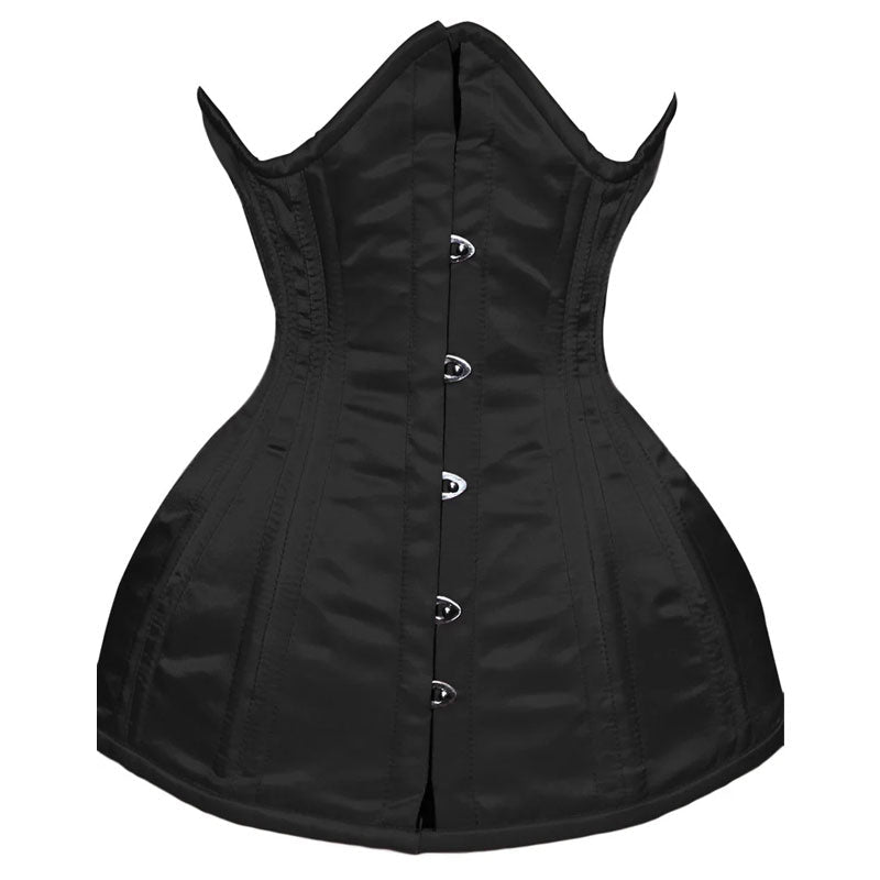 Green Satin Underbust Steel Boned Lace-up Corset - Size XS to 6XL