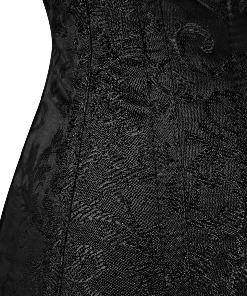 Plus Size Red Brocade Overbust Corset - Laced Corset