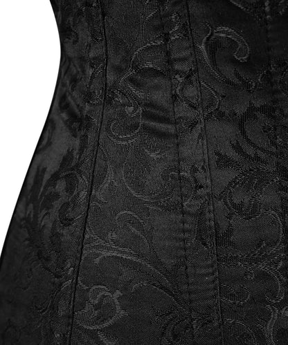 Plus Size Red Brocade Overbust Corset - Laced Corset