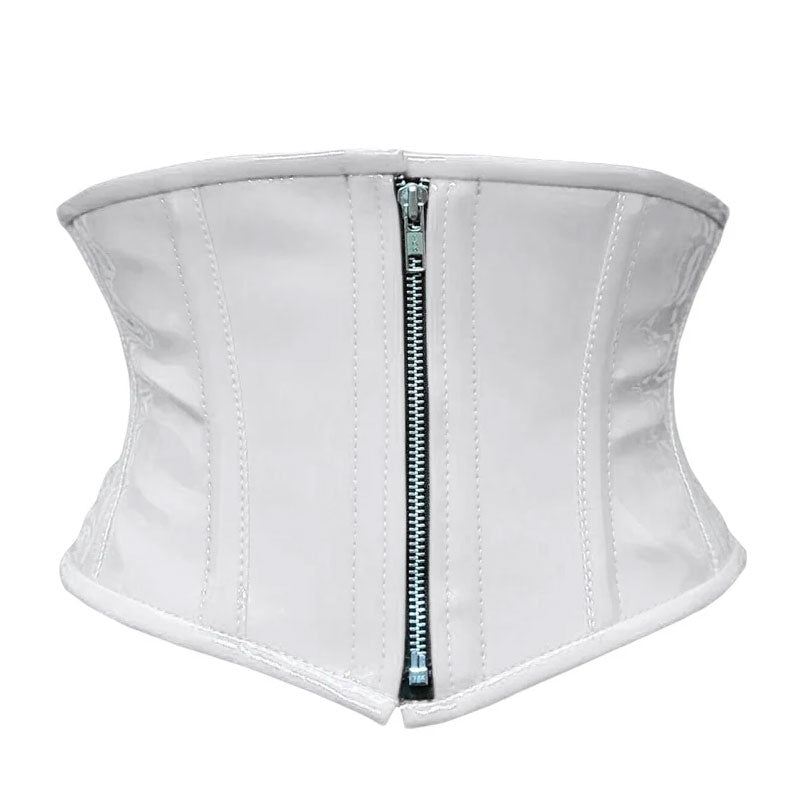 Handmade Black PVC Front Zipper Waist Training Mini Cincher Corset