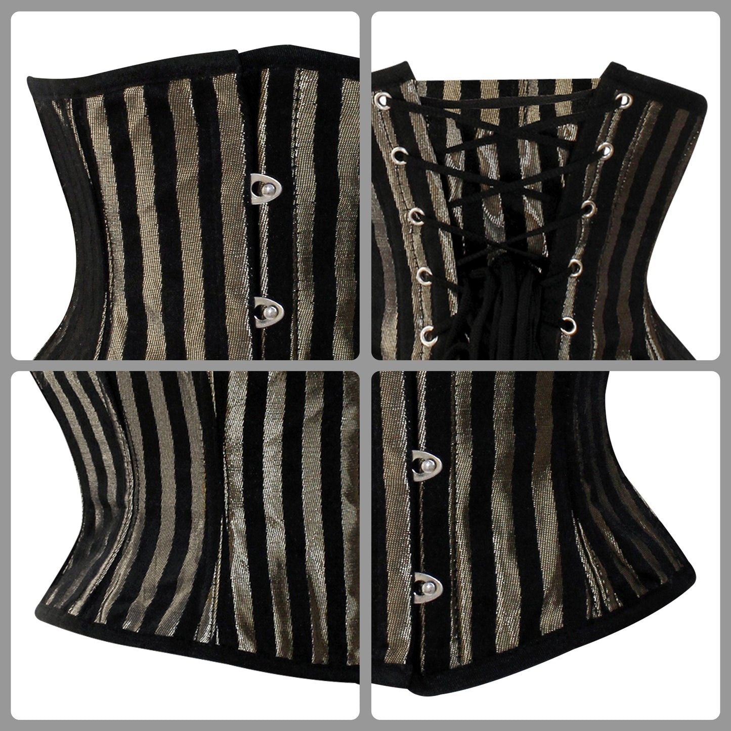 Gold Lined Brocade Mini Cincher corset - Waist Trainer Short torso