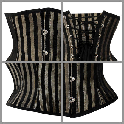 Gold Lined Brocade Mini Cincher corset - Waist Trainer Short torso